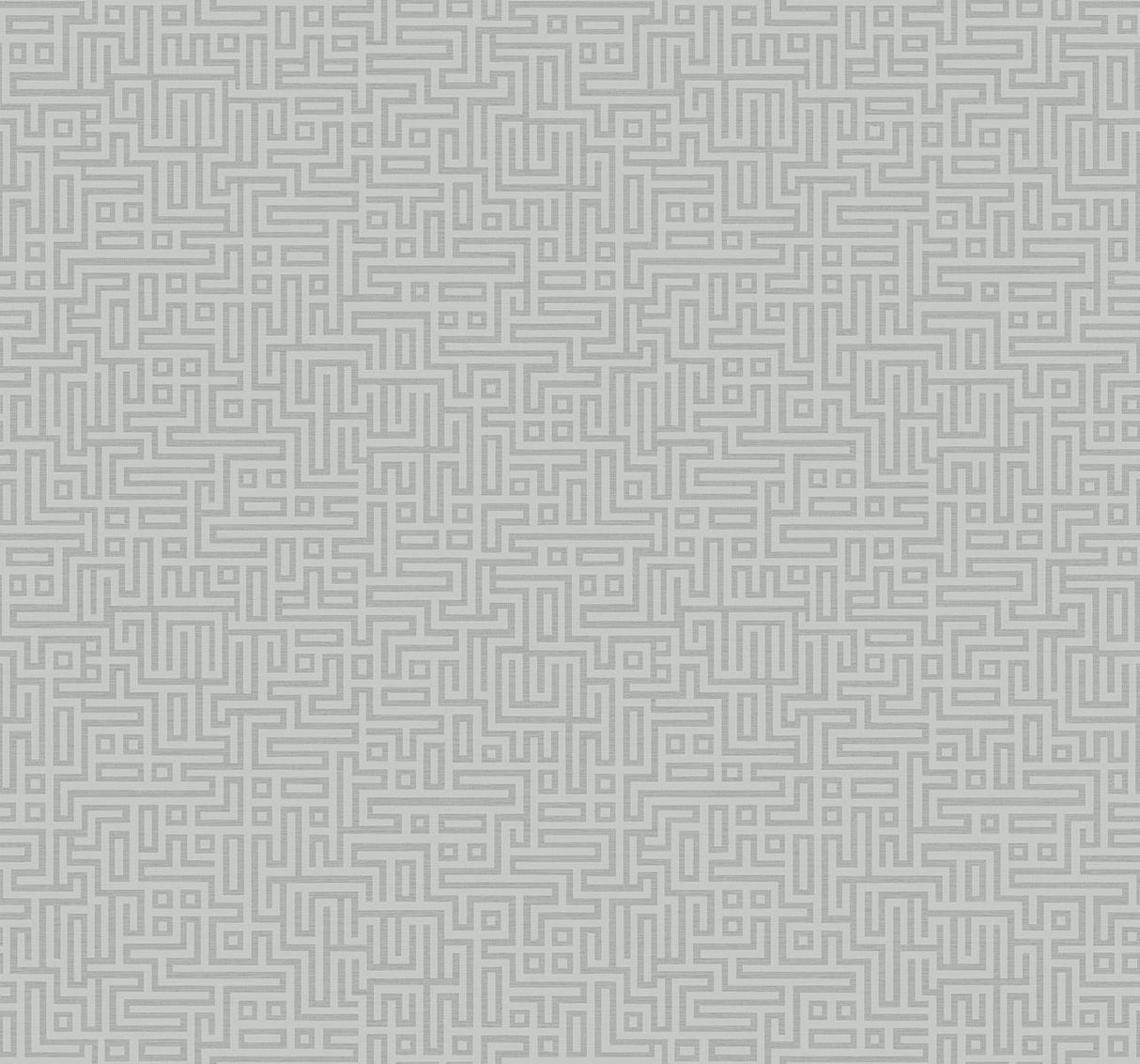 Seabrook Rockefellar Maze Grey Wallpaper