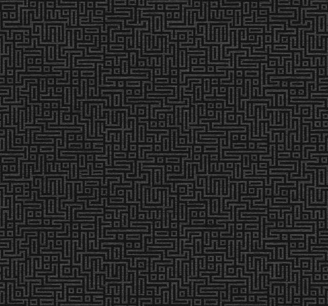 Seabrook Rockefellar Maze Onyx Wallpaper