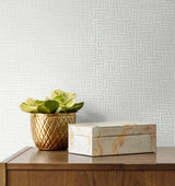 Seabrook Rockefellar Maze Off-White Wallpaper
