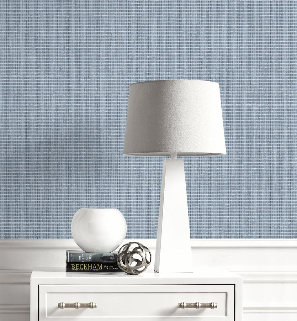 Seabrook Queens Weave Blue Wallpaper