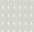 Seabrook Broadway Arches Chrome Wallpaper