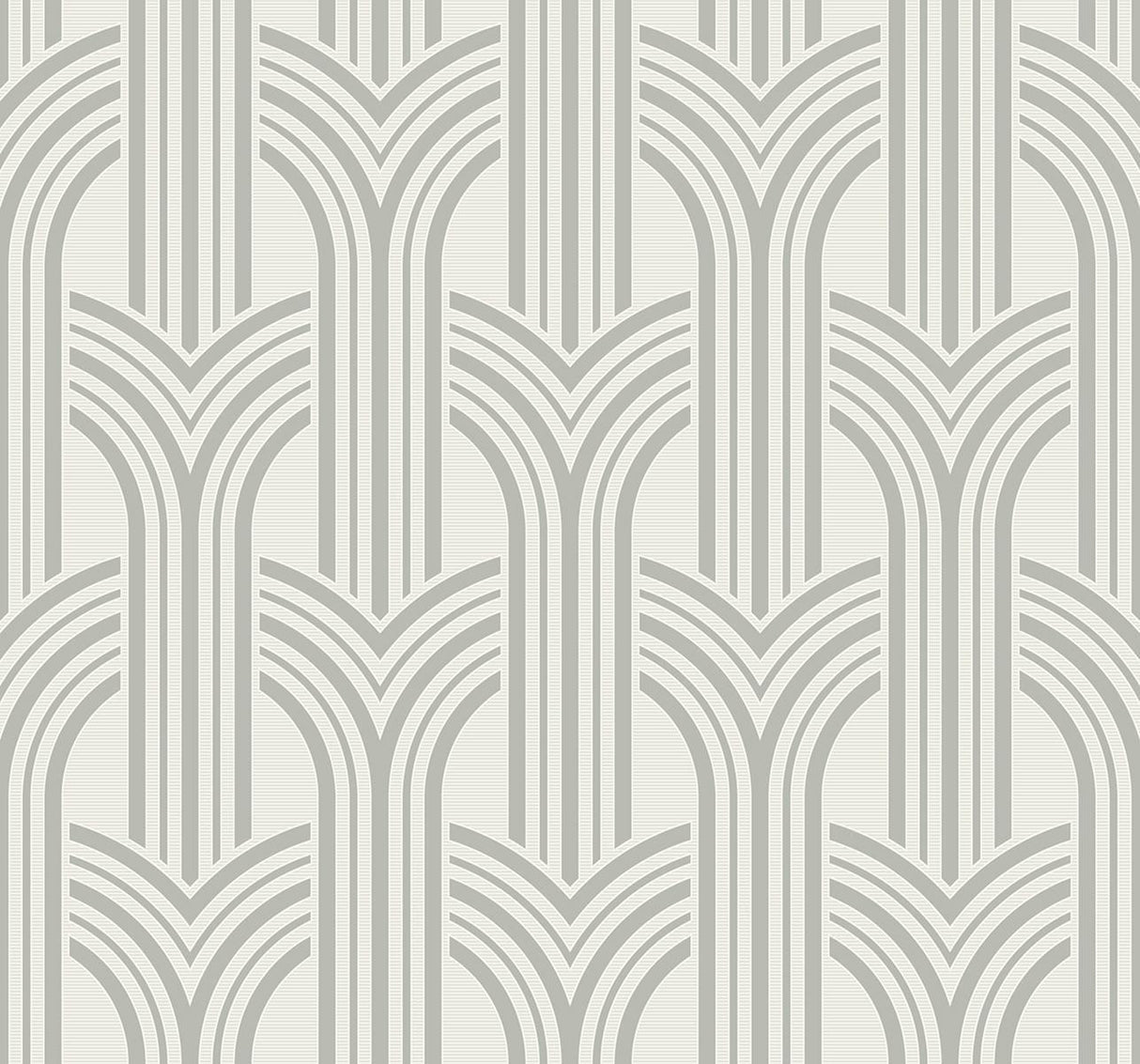 Seabrook Broadway Arches Chrome Wallpaper