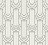 Seabrook Broadway Arches Chrome Wallpaper
