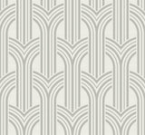 Seabrook Broadway Arches Silver Wallpaper