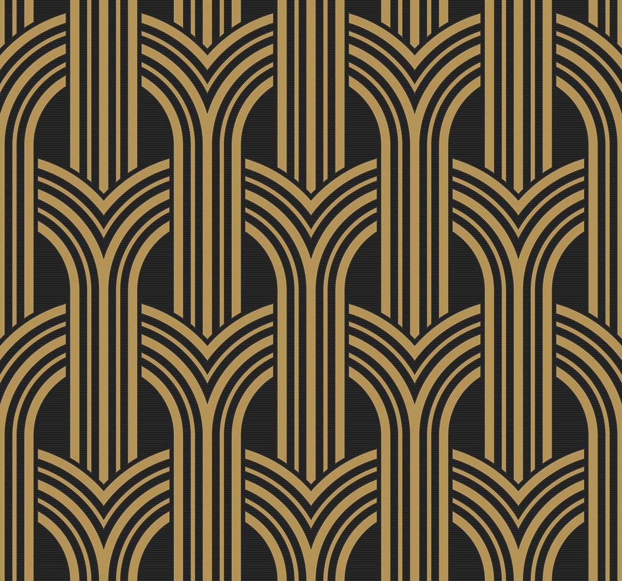 Seabrook Broadway Arches Antique Gold Wallpaper