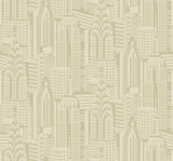 Seabrook Manhattan Skyline Beige Wallpaper