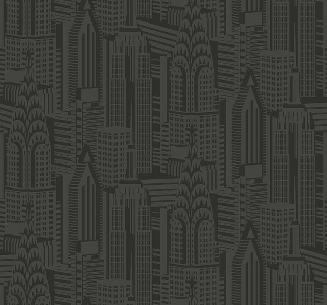 Seabrook Manhattan Skyline Midnight Wallpaper