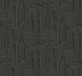 Seabrook Manhattan Skyline Black Wallpaper