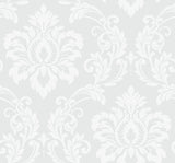 Seabrook Deco Damask Frosty Wallpaper