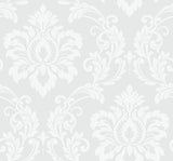 Seabrook Deco Damask Off-White Wallpaper