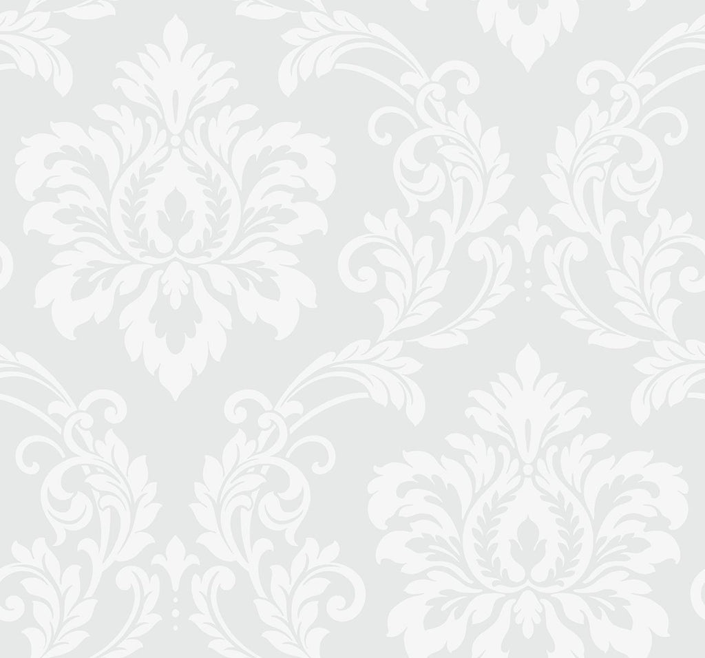 Seabrook Deco Damask Off-White Wallpaper