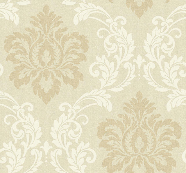 Seabrook Deco Damask Linen Wallpaper