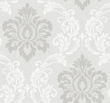 Seabrook Deco Damask Cool Mist Wallpaper