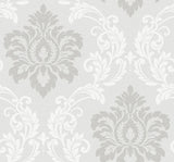 Seabrook Deco Damask Grey Wallpaper