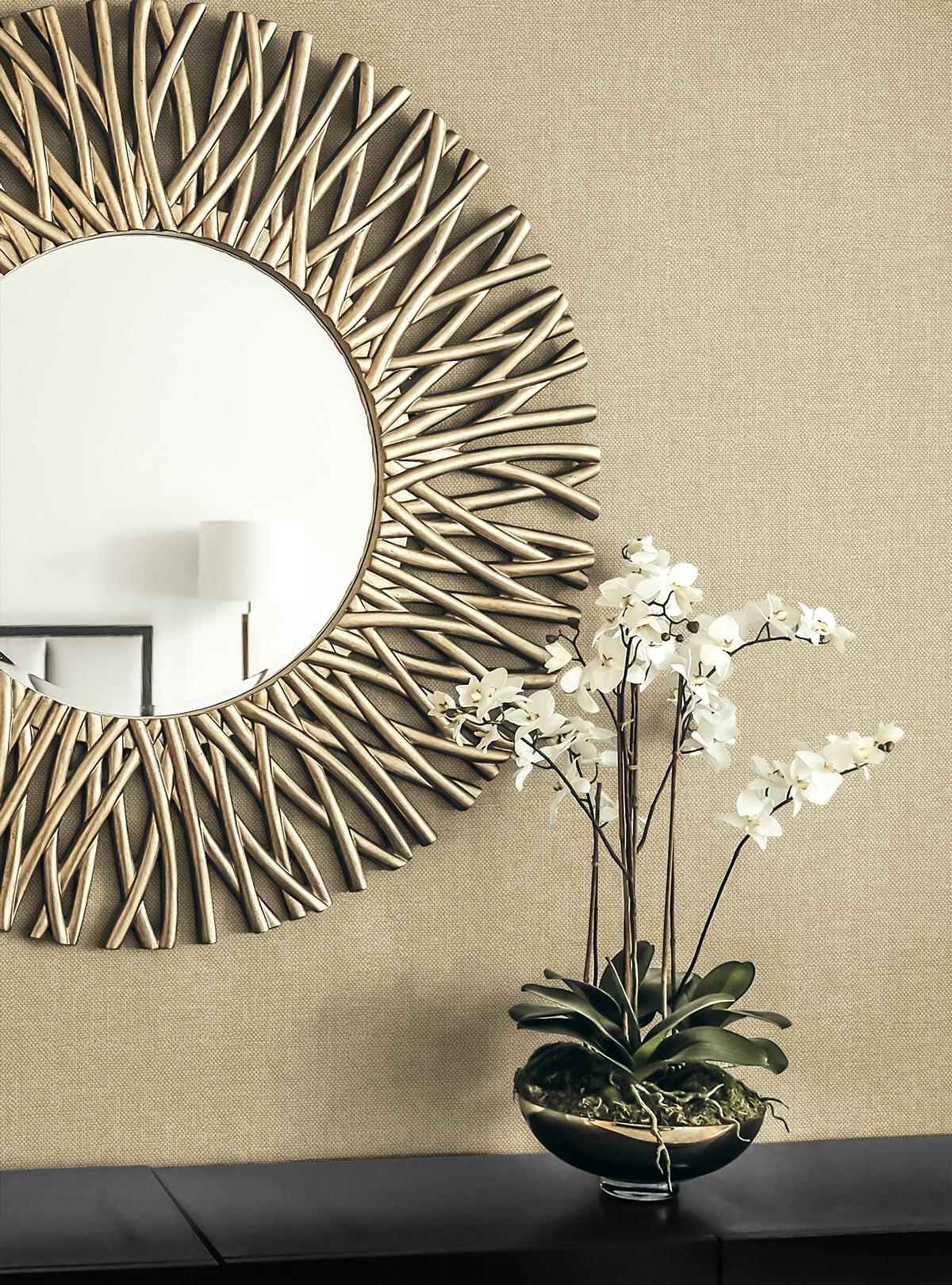 Seabrook Deco Linen Beige Wallpaper