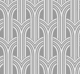 Seabrook Deco Arches Metallic Silver Wallpaper
