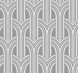Seabrook Deco Arches Silver Wallpaper