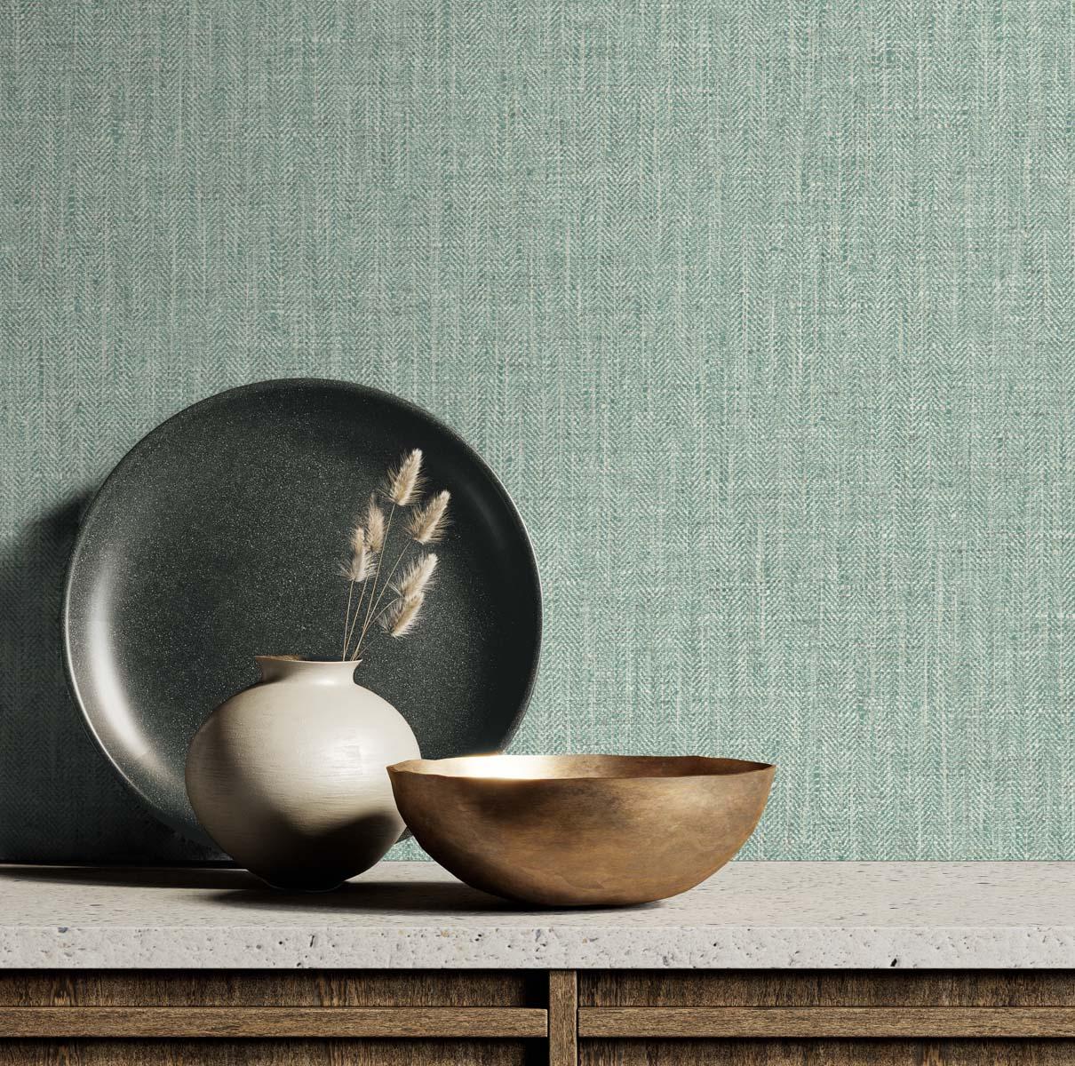 Seabrook Tweed Green Wallpaper