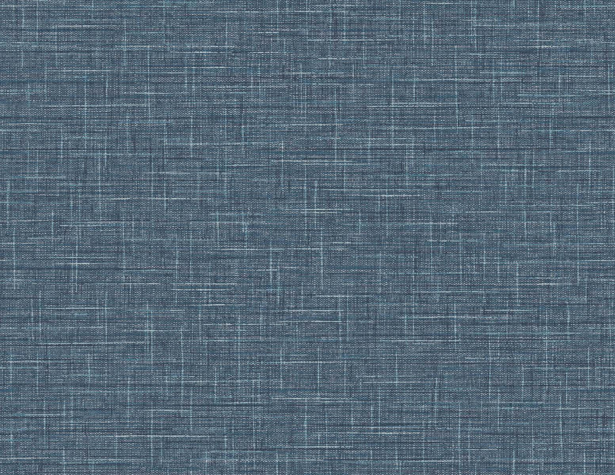 Seabrook Grasmere Weave Faded Cobalt Wallpaper