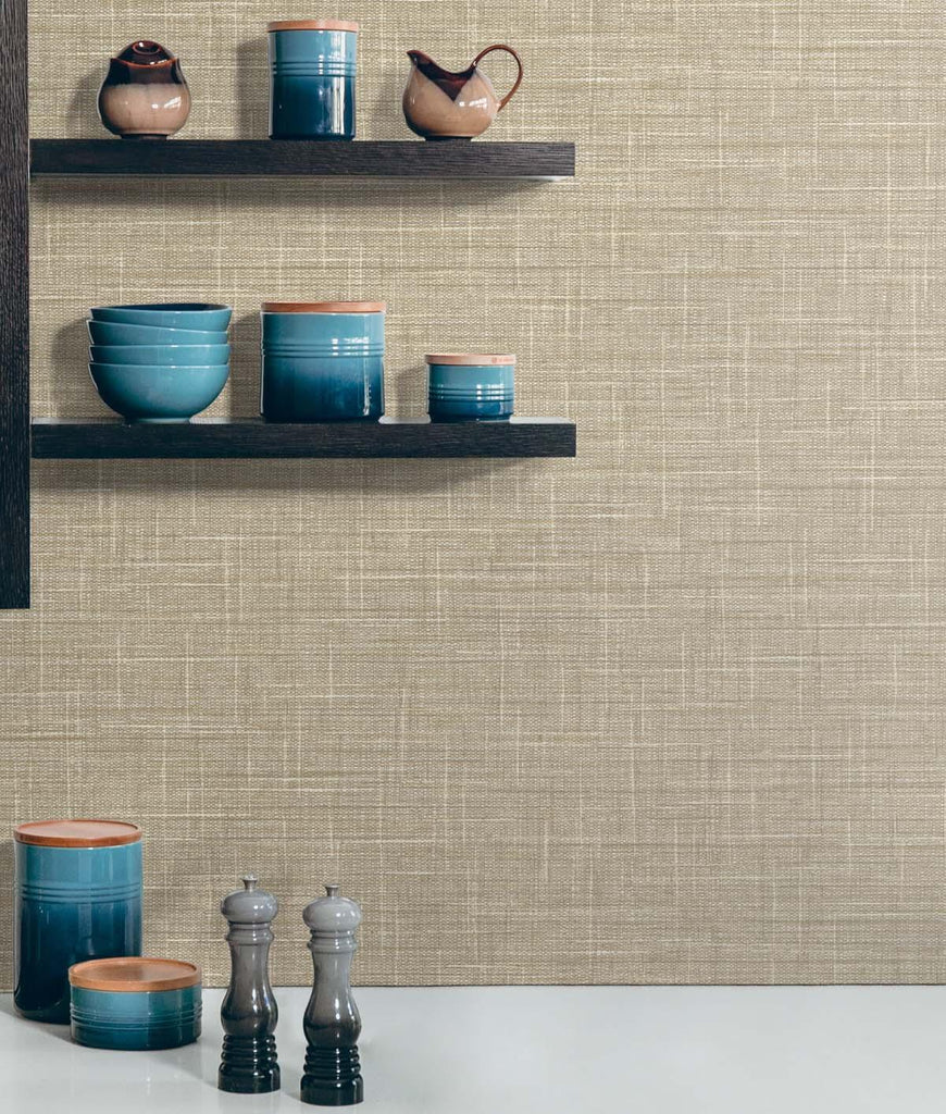 Seabrook Grasmere Weave Beige Wallpaper