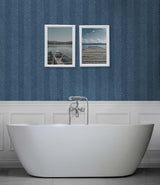 Seabrook Throw Knit Blue Wallpaper