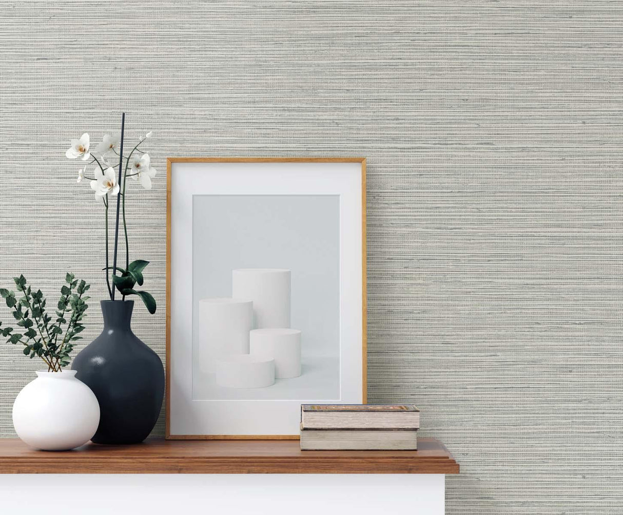 Seabrook Edmond Faux Sisal Grey Wallpaper