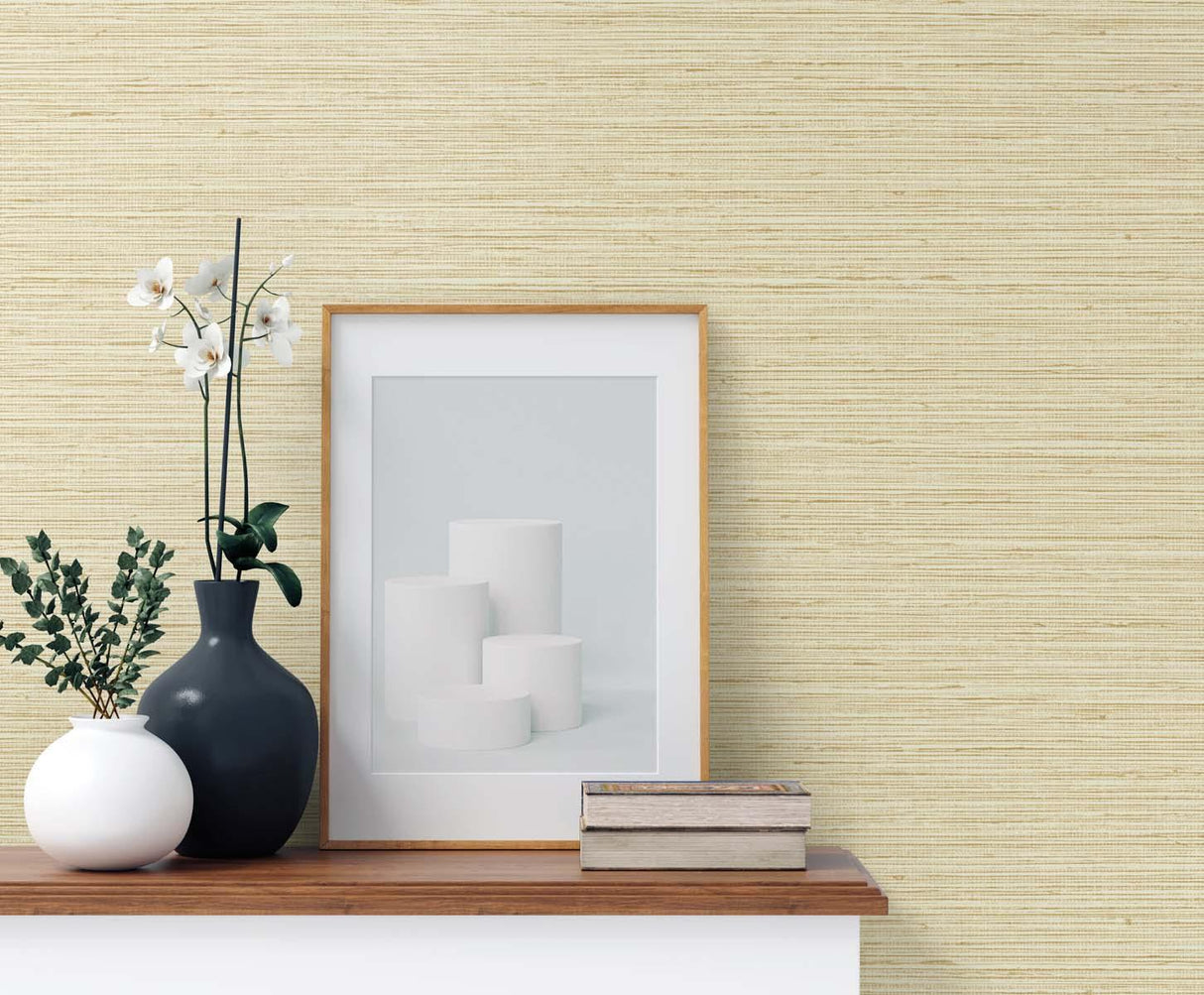 Seabrook Edmond Faux Sisal Tan Wallpaper