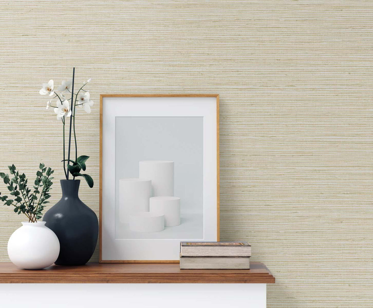 Seabrook Edmond Faux Sisal Tan Wallpaper