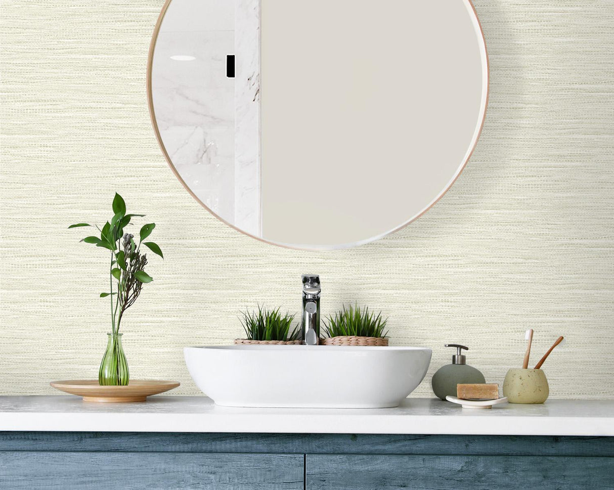 Seabrook Braided Faux Jute Tan Wallpaper