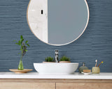 Seabrook Marion Faux Arrowroot Blue Wallpaper