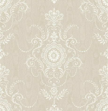 Seabrook Colette Cameo Fog Wallpaper