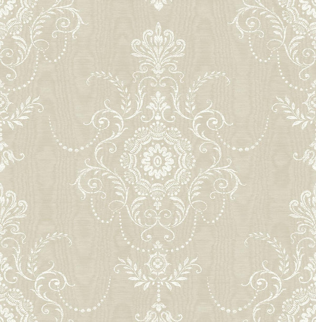 Seabrook Colette Cameo Fog Wallpaper
