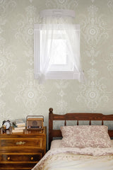 Seabrook Colette Cameo Beige Wallpaper