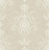 Seabrook Colette Cameo Beige Wallpaper