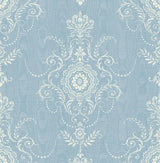 Seabrook Colette Cameo Bleu Bisque Wallpaper