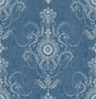 Seabrook Colette Cameo French Blue Wallpaper