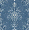Seabrook Colette Cameo French Blue Wallpaper