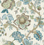 Seabrook Bernadette Jacobean Hickory Smoke & Blue Bell Wallpaper