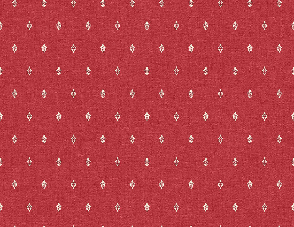 Seabrook Petite Feuille Sprig Red Wallpaper