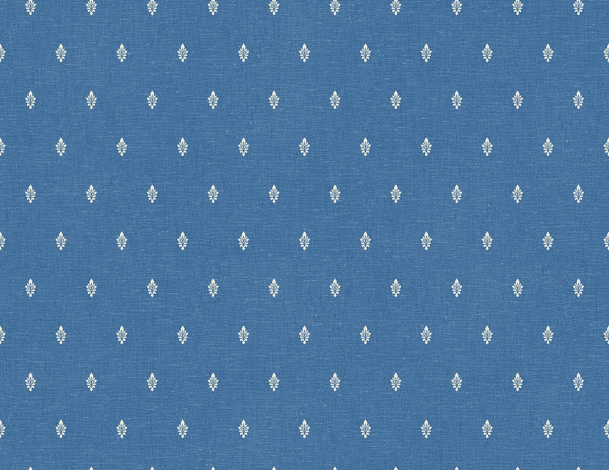 Seabrook Petite Feuille Sprig Blue Wallpaper