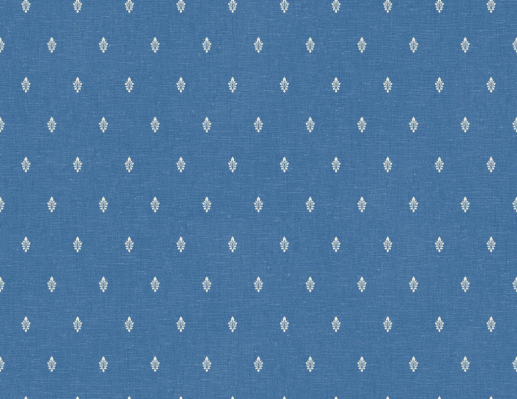 Seabrook Petite Feuille Sprig Blue Wallpaper