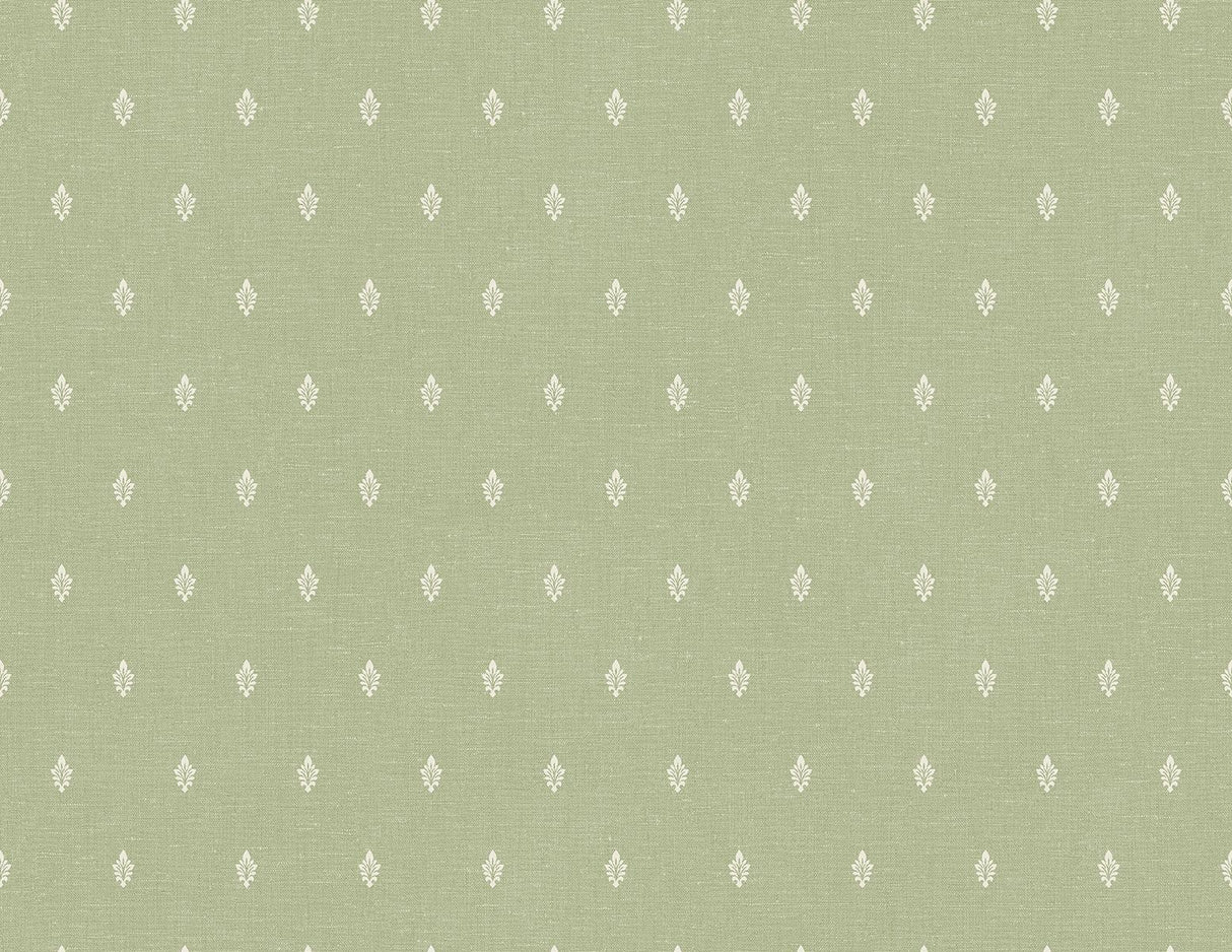 Seabrook Petite Feuille Sprig Green Wallpaper
