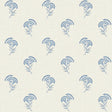 Seabrook Lotus Branch Floral French Blue Wallpaper