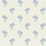 Seabrook Lotus Branch Floral Blue Wallpaper