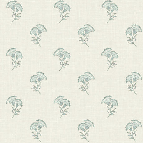 Seabrook Lotus Branch Floral Minty Meadow & French Grey Wallpaper