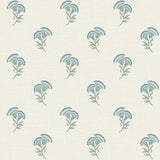 Seabrook Lotus Branch Floral Blue Bell & Herb Wallpaper