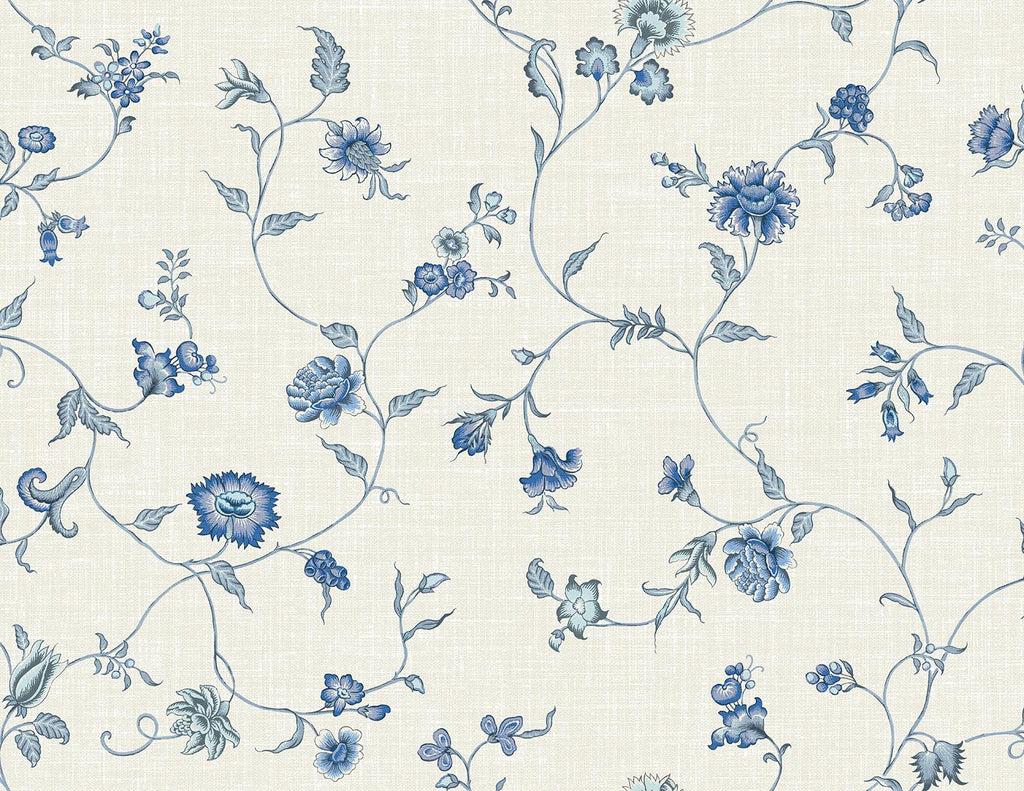Seabrook Florale Trail Blue Wallpaper