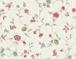 Seabrook Florale Trail Cranberry & Blue Bell Wallpaper
