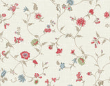 Seabrook Florale Trail Cranberry & Blue Bell Wallpaper