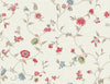 Seabrook Florale Trail Cranberry & Blue Bell Wallpaper